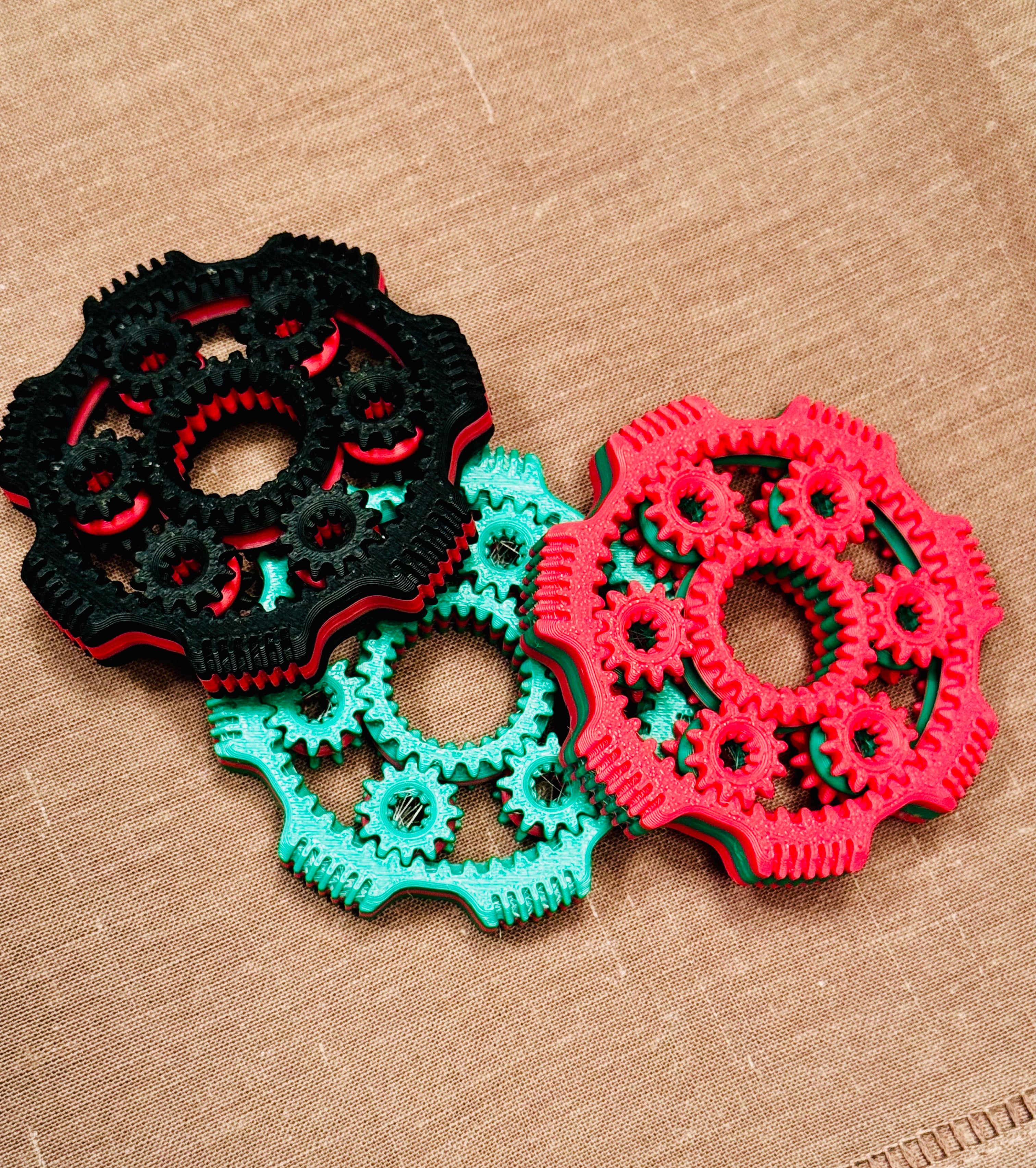 Multi gear 2 color fidget spinner